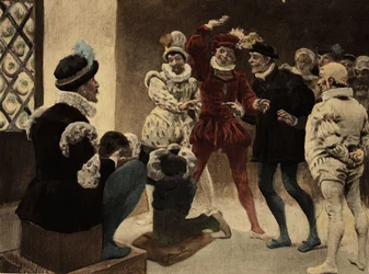 Men Playing Chapifou, illustration by Jules Garnier