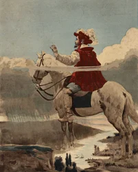 Pantagruel on His Horse Watching His Army in the Rain