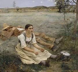 Hay making, 1877
