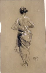 Standing Woman Seen from Behind