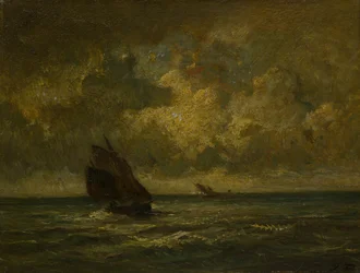 Two Boats in a Storm, 1870-75