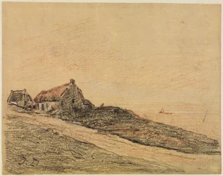 Coastal Landscape near Cayeux with Two Huts