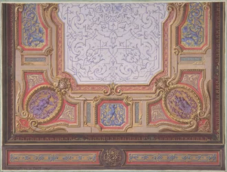 Design for Ceiling of Grand Salon, Hôtel Hope, 1867
