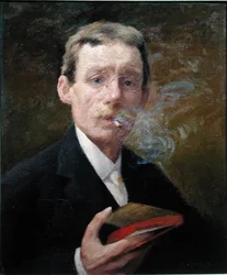 Self Portrait, Smoking (green bedroom) 1919