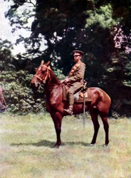 Horseman of the British cavalry during the Battle of the Marne east of Paris