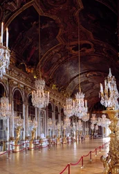 View of the Galerie des Glaces in Versailles restored