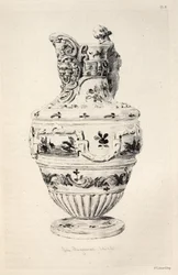 History of the Ceramic Art: A Descriptive and Philosophical Study of the Pottery of All Ages and All Nations: Spain: Talavera de la Reyna- Faience- Ewer (Plate X)