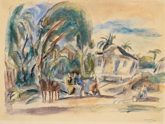 Landscape, Houses and Trees