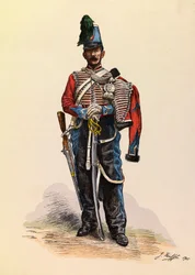 Portrait of a Brigadier Hussard by Jules Rouffet, circa 1845, Private Collection