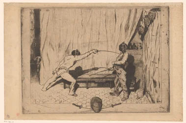 Two Fencers in Action