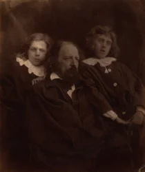 Alfred Tennyson with his Sons, 1865