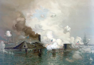 The Monitor and Merrimac, 9th March, 1862