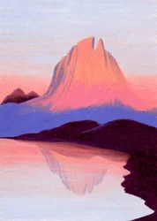 Vibrant Mountain Lake Sunset