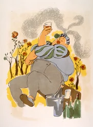 Humorous Wine Illustration