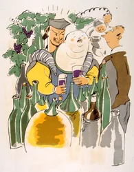 Humorous Wine Illustration 1946