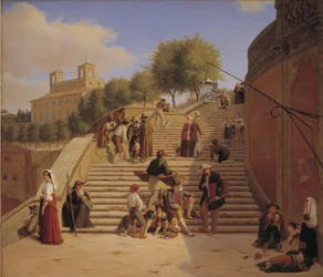 The Upper Flights of the Spanish Steps in Rome