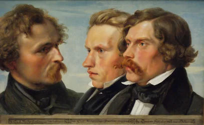Young Düsseldorf. Group Portrait of the Painters Karl Friedrich Lessing, Carl Ferdinand Sohn and Theodor Hildebrandt