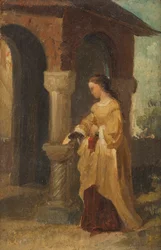Girl in Front of Church