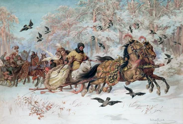 Olenka and Kmicic in a Sleigh, 1885