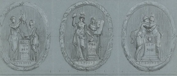 Designs for Three Medallions: Liberty, Equality, and Fraternity