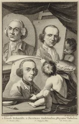 Portraits of Izaak Schmidt, Jurriaen Andriessen and Reinier Vinkeles