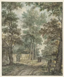 Walkers on a Forest Path near Heemstede