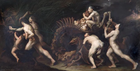 La Carcasse: a Witch Being Drawn on the Skeleton of a Monster