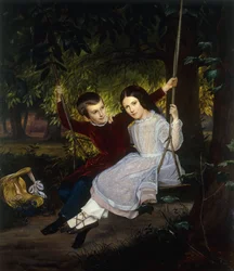 Alexander and Fanny on a Swing, 1847