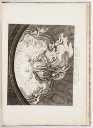 Design for Painted Ceiling for the Chapel of the Virgin of St. Sulpice of Paris, Plate 105, in Works by Juste-Aurèle Meissonnier