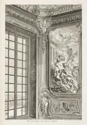 View of the corner of the same Cabinet, showing on the left a large window and on the right the painting of Zephyr and Flora, 2nd Plate