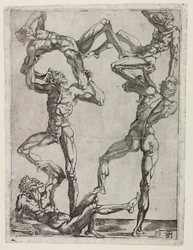 Pyramid of Five Men