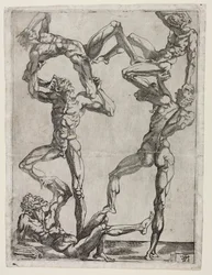Pyramid of Five Men