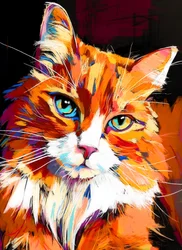 Colorful Cat Portrait