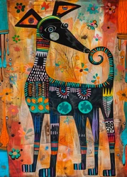 Colorful Folk Dog