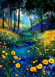 Forest Stream in Bloom