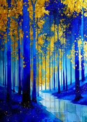 Golden Blue Forest
