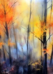 Misty Autumn Forest