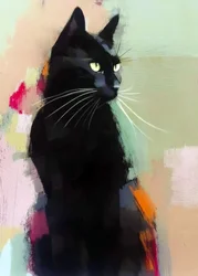 Vibrant Black Cat
