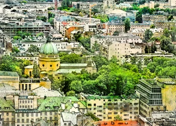 Warsaw City Watercolor Art Poland