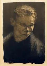 Bust of a Working Woman with Blue Cloth