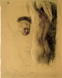 K. Kollwitz, Kneeling Man before Female Nude