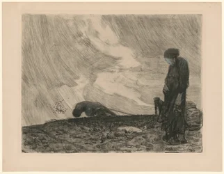 Ploughman with Standing Woman in the Foreground (Rejected 3rd Version for Sheet 1 from “Peasants