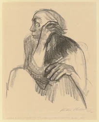 Seated Woman with Hand Resting on Her Face
