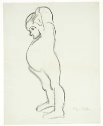 Standing Child Pulling Chemise Over Head