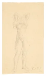 Standing Girl Pulling Chemise Over Her Head