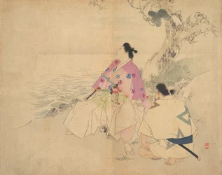 Two men by a river, late 19th-early 20th century