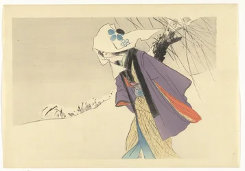 Woman Walking Through the Snow