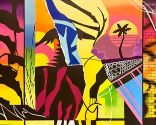 Tropical Neon Sunset