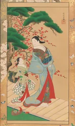 Courtesan and Attendant in Early Spring
