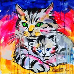 Abstract Cat Love